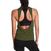 Mippo Workout Tops for Women Open Back Yoga Shirts Tank Tops Athletic Tops Gym Workout Clothes