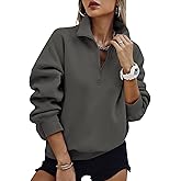 PRETTYGARDEN Womens Half Zip Oversized Sweatshirts Fleece Hoodies 2026 Trendy Long Sleeve Pullover Tops Y2k Spring Outfits