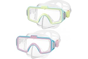 Norabidea Kids Swim Goggles with Nose Cover, Two-Color Anti-Fog Swimming Goggles for 6-14, Snorkeling Diving Mask for Youth