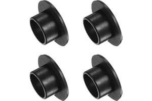 Kozelo 4pcs Nylon Flanged Sleeve Bearings [12.8mm Bore x 15mm OD x 10.15mm Length] Nylon Plastic Bushings for Shaft, Black