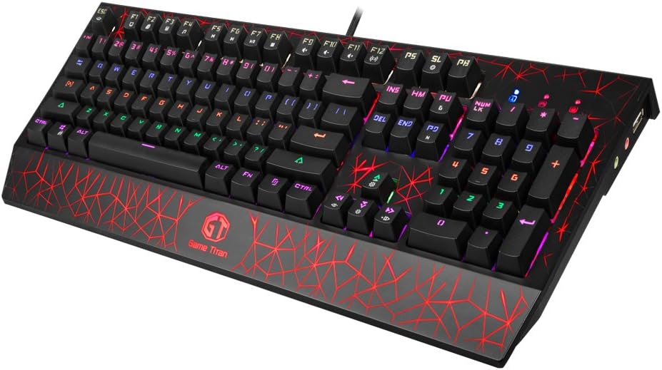 DeLux Clavier Gamer mécanique (Outemu Blue Switch) Game Titan KM07U RGB (Noir/Rouge)