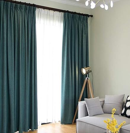 Natural Thick Curtains Blackout Set Of 2 Petrol Curtains Blackout