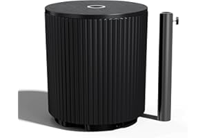 Trygoal Outdoor Side Table with Umbrella Hole, Stylish Umbrella Base Outdoor Patio or Beach, Umbrella Stand Fits Up to 1.9" Pole, Patio Umbrella Base for Garden, Deck & Lawn, Black