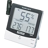 Extech 445815 Hygro-Thermometer Humidity Alert, Dew Point, Calibration | Programmable alarms, dew point, triple display, MIN/MAX, field calibration pot, remote probe