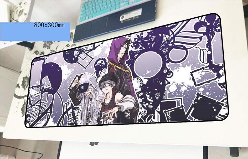 Black Butler 80X30Cm Gaming Mouse Pad Big Gamer Mat Hd Print Computer Desk Keyboard Large Play Mats Color E