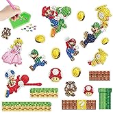 cerfioo 21 Pcs Mario Diamond Art Painting Sticker Kits for Kids-Cartoon DIY Diamond Gem Stickers Kit,5D Gem Art Stickers Mosaic for Kids Gift for Boys Girls 4-8-10-12 Years Old