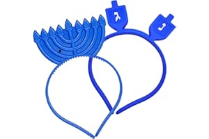 The Dreidel Company Hanukkah Headband - Light Up Flashing Menorah & Dreidel - Glow in The Dark Decoration - Great for Party (Single, Dreidel & Menorah Variety Pack)