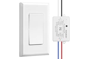 Suraielec Wireless Remote Light Switch, No Wiring, No WiFi, 100ft RF Range, Pre-Programmed, Expandable Wireless Wall Switch a