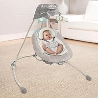 ingenuity twinkle teddy bear in lighten cradling swing & rocker
