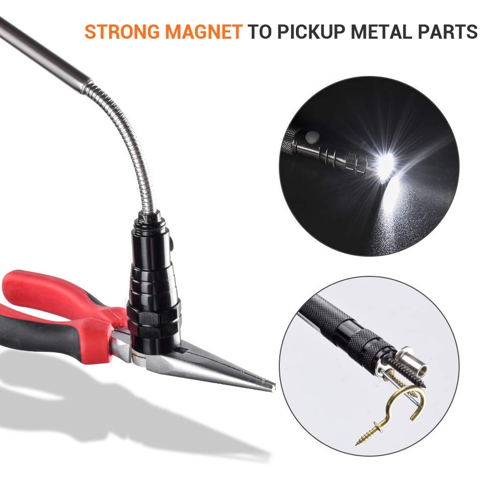 Gifts for Men Dad,Magnet Tool Telescoping Magnetic Pickup Light,22