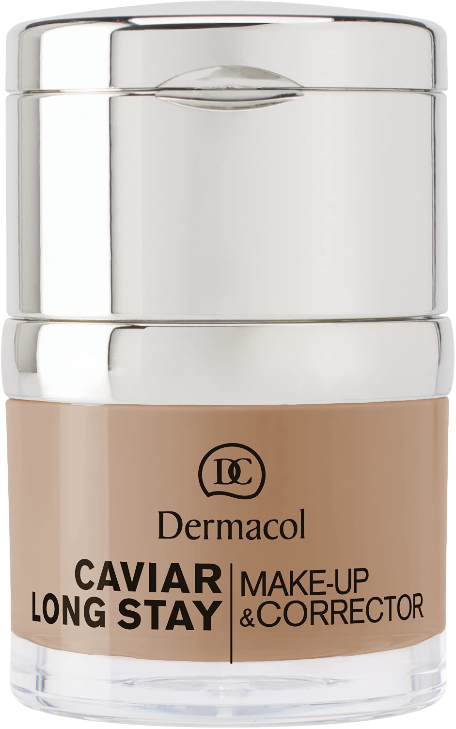 Dermacol 2-in-1 Long-Stay Foundation & Concealer with Caviar Extract - Long Lasting, Hypoallergenic, Non-Oily Smoothing Corrector for Dark Spots - Hydrating Full Coverage Cream, Matte Finish - Nude