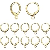 TMMATE 60pcs 18K Gold Filled Hoop Huggie Earring Hooks,Hypoallergenic Dangle Tarnish Resistant Gold Lever Back Earring Hooks Earwire for Jewelry Making Supplies (Gold)