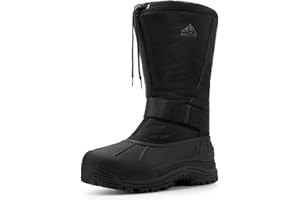 NORTIV 8 Men's Waterproof Hiking Winter Snow Boots Insulated Fur Liner Lightweight Outdoor Tall Bootie QUEBEC