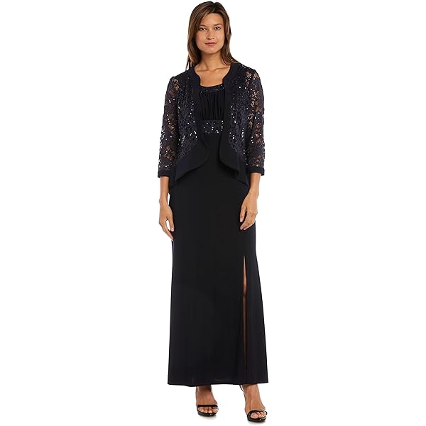 Amazon.com: R&M Richards Women's Elegant Sequin Power Mesh Wrap Dress -  Formal Evening Occasions, Mother of the Bride : Clothing, Shoes & Jewelry