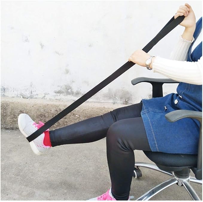 Leg Lifter Strap 41 Inch Rigid Foot Loop & Hand Grip for