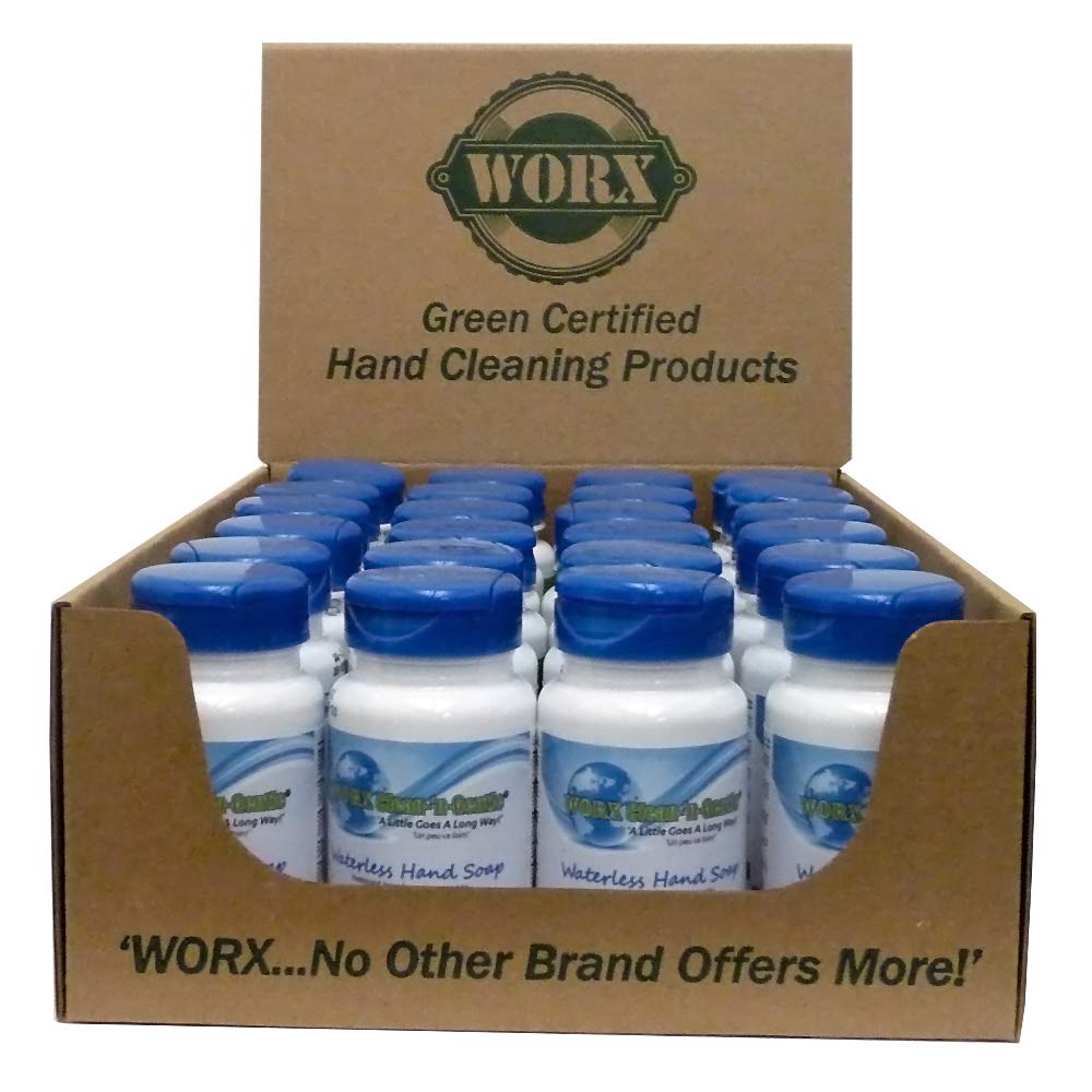 Worx Clean-'n'-Gentle Waterless Hand Soap 24 Pack, 3.38 oz. (100 ml) for use in Industrial, Commercial and Residential applications.: Beauty