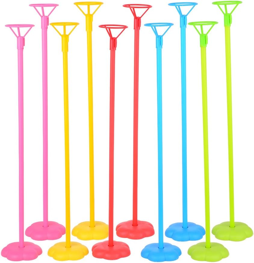 Pretty Seller 10 PCS Random Color Child Safety Round Base Balloon Stick Stand Any Party Festival Balloon Accessories Supplies