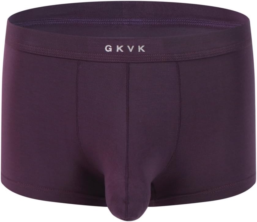 Men's Micro Modal Separate Pouches Trunks Low Rise Give-N-Go Boxer Briefs Purple
