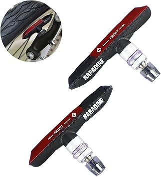 Amazon Runacc ブレーキシュー 消音 ノンスリップ 超耐久 雨でも大丈夫 すべての自転車に適用2個セット レッド Runacc ブレーキシュー パッド