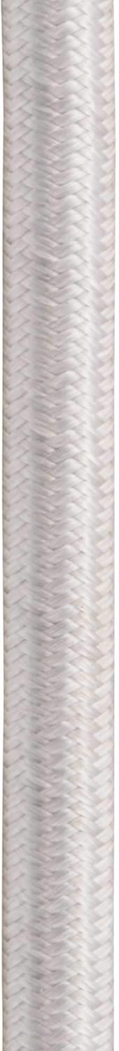ElekTek Round Braided Fabric Flex Cable 2m Pack Colours to match ElekTek Ceiling Plates, Roses, Chain and Lamp holders Silver