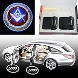 Spoya Mason Masonic square Wireless Magnetic Car door step LED welcome logo shadow ghost light laser projection projector light