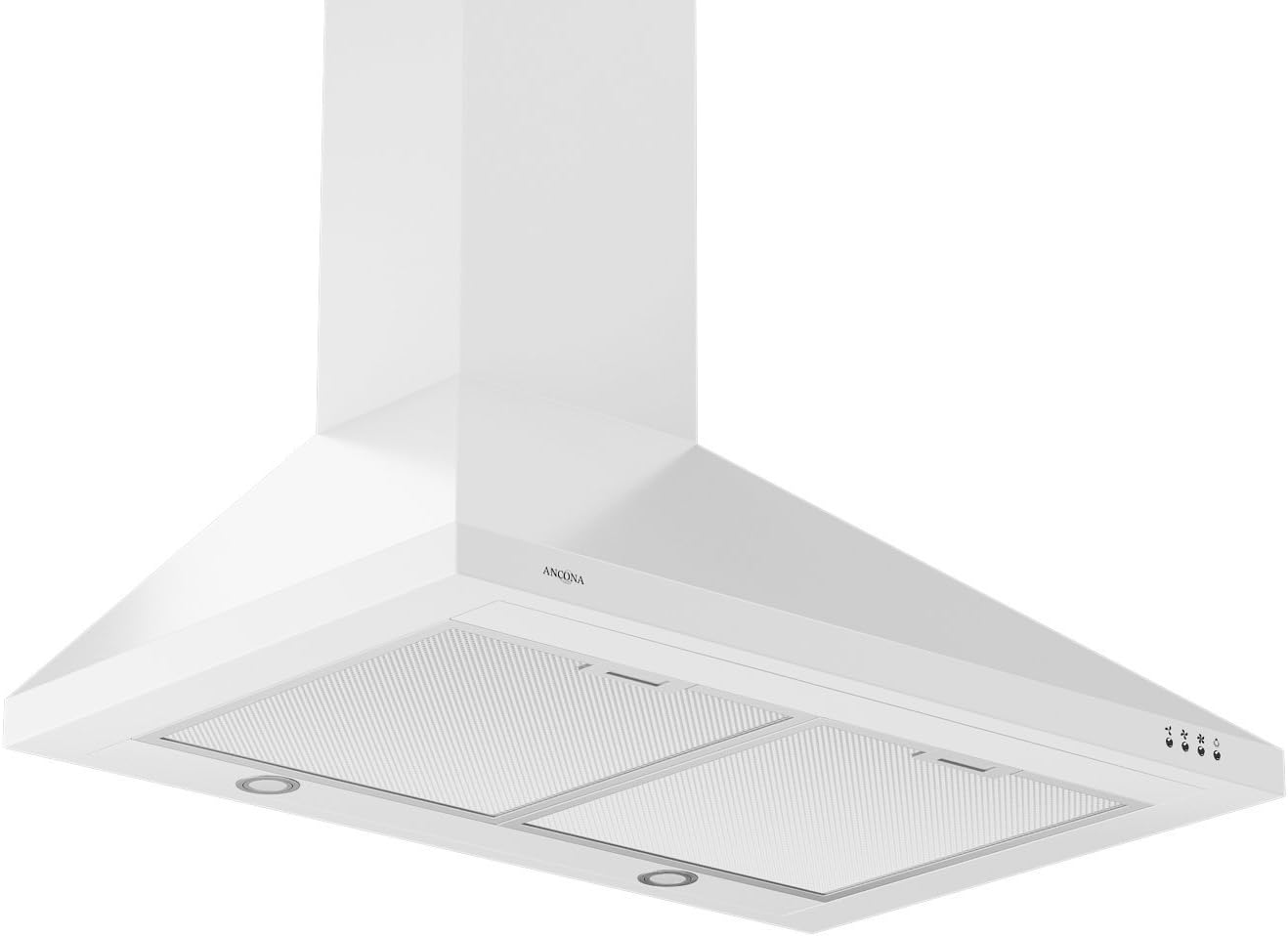 Ancona WPPW430 Wall-Mounted Classic Pyramid Style Convertible Range Hood, 30-Inch, White