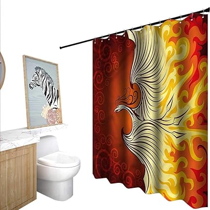 Amazon Com Blountdecor Orange Shower Curtains Waterproof Phoenix