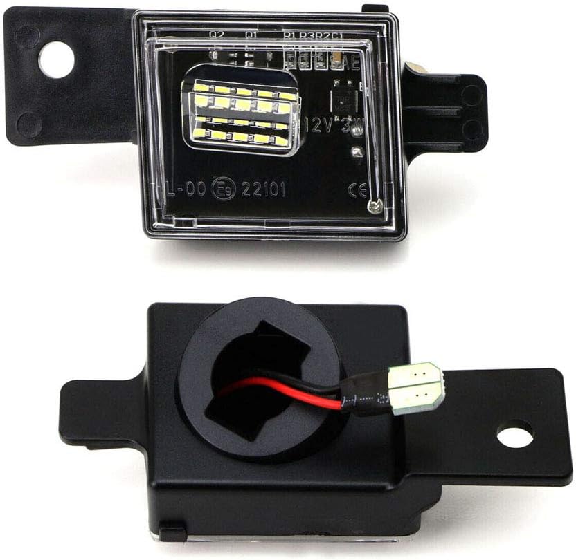 ORASK 2pcs Car Led License Plate Light for Chevy Silverado Colorado GMC Sierra 1500 2500HD 3500HD Canyon Error Free 3W 15 SMD White Rear Number Plate Lamp Assembly Replacement