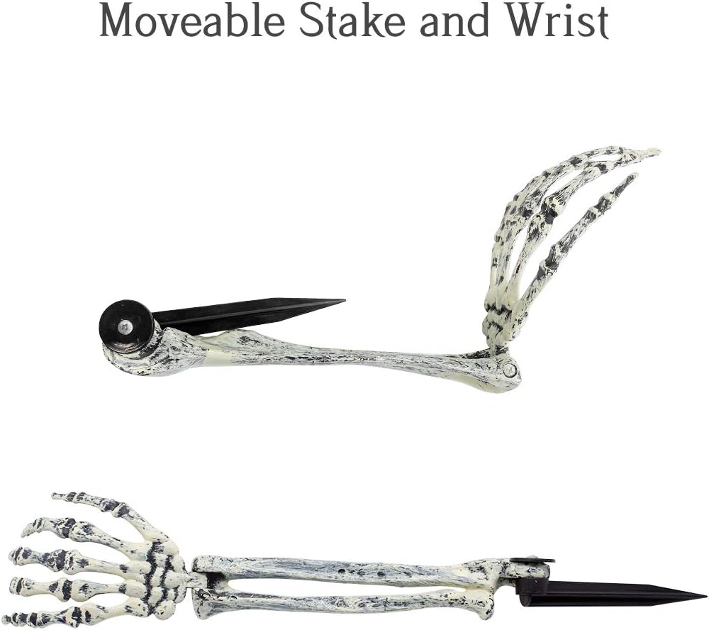 HOMILY Plastic Skeleton Arms with Stakes and Skull for Halloween Decorations Outdoor: Garden & Outdoor