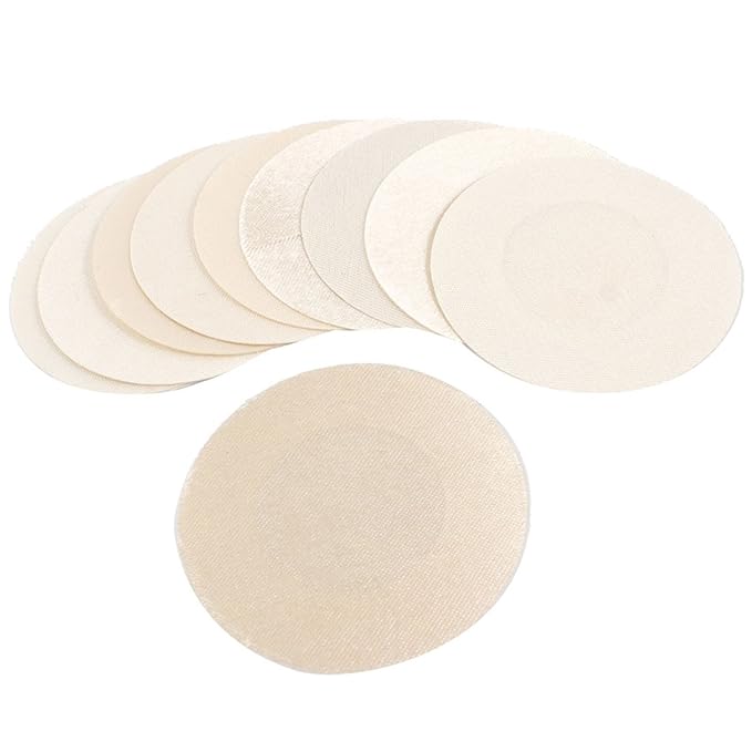 sourcing map 5.08 cm Durchmesser, 10 Stück aus Polyester Damen Brustwarzenabdeckung Beige