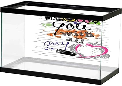 Amazon Com Fish Tank Love Valentines Sketch Love Quote Colorful