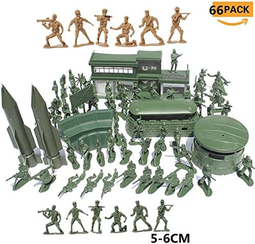 MARBOL World War II 66pcs/Set Soldier Sand Table Model 5-6cm Soldiers Military Bases Set Nostalgic Toys