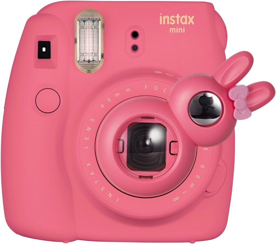 CAIUL [Fujifilm Instax Mini 9 Selfie Lens] Bunny Instax Close Up Lens with Self-Portrait Mirror for Fuji Instax Mini 9 8 8+ 7s, Polaroid 300 Camera (Flamingo Pink)