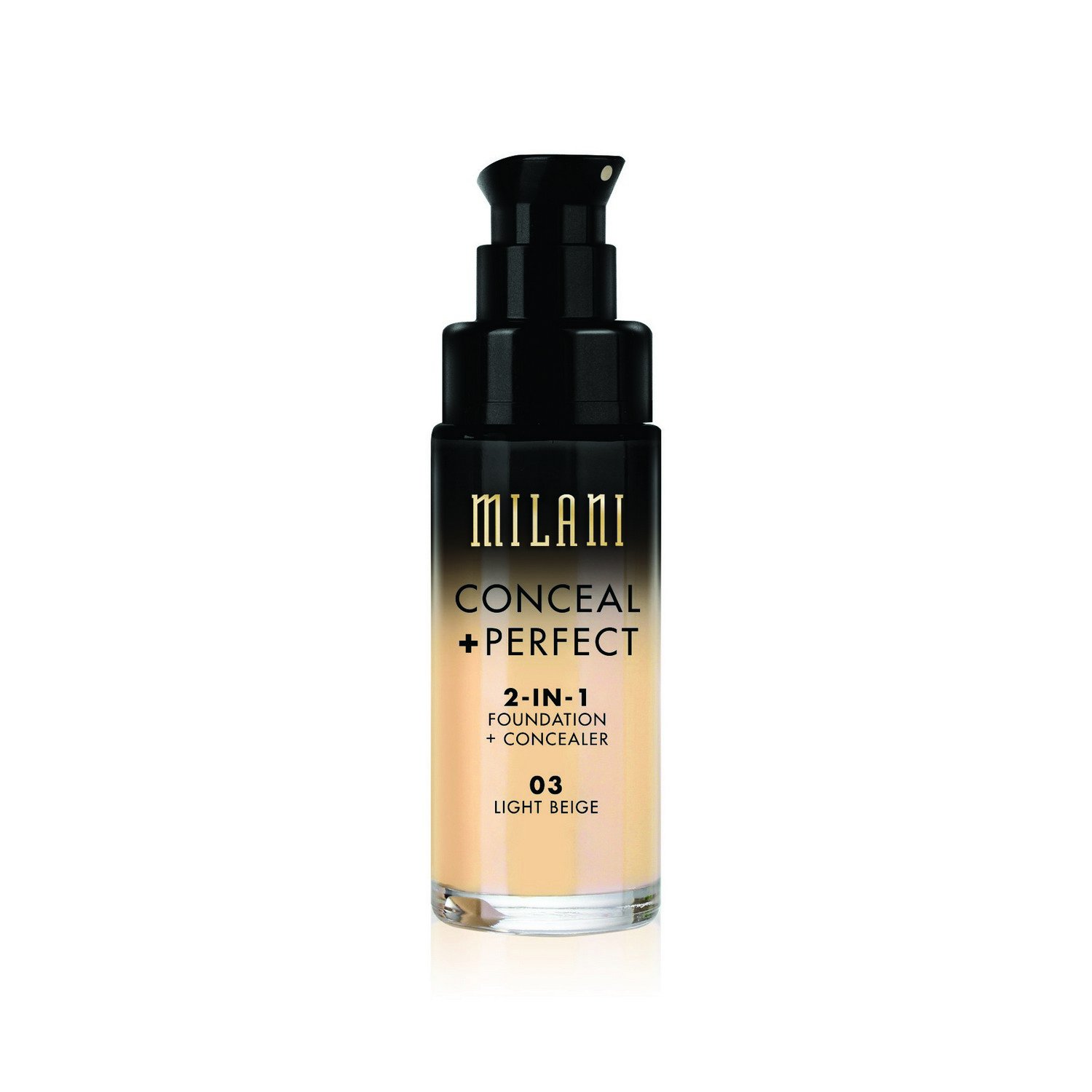Milani Conceal + Perfect 2-in-1 Foundation Concealer, Light Beige, 1.0 Fluid Ounce