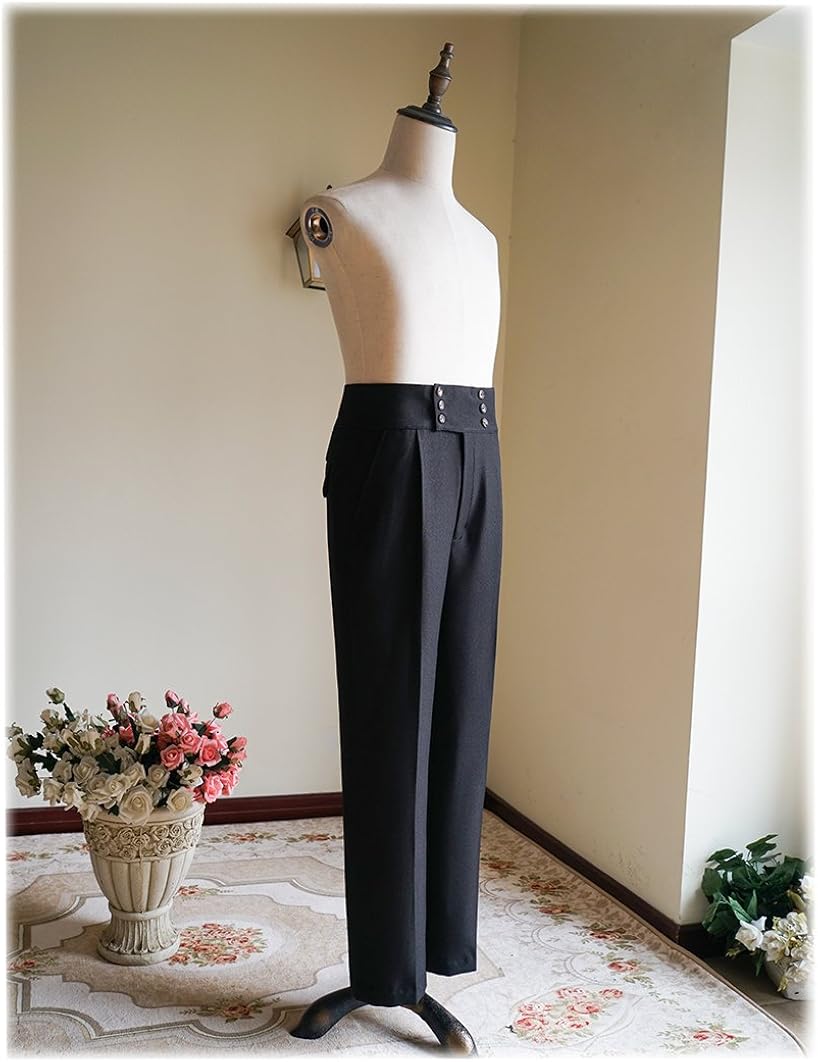 mens high waisted black trousers