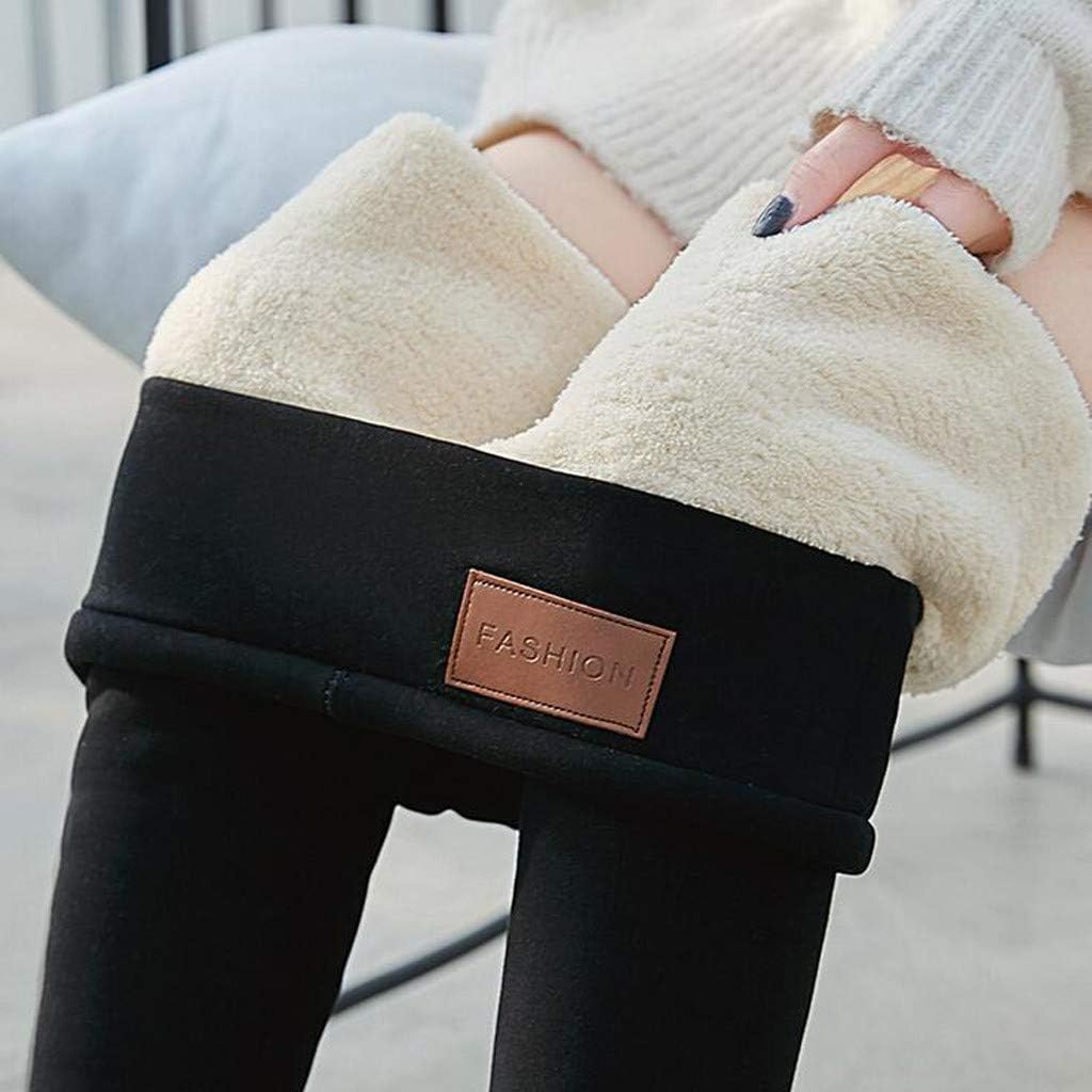 2019 Warm Trousers,Winter Tight Thick Velvet Wool Pants Ladies High Waist Plus Cashmere Elastic Feet Trousers Leggings