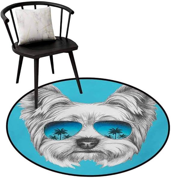 RUGSMAT Alfombra redonda de área redonda, siluetas de mariposa con