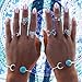 Iumer Women Gold Silver Above Knuckle Finger Ring Rings Summer Beach Travel Jewelry 5Pcs/Set