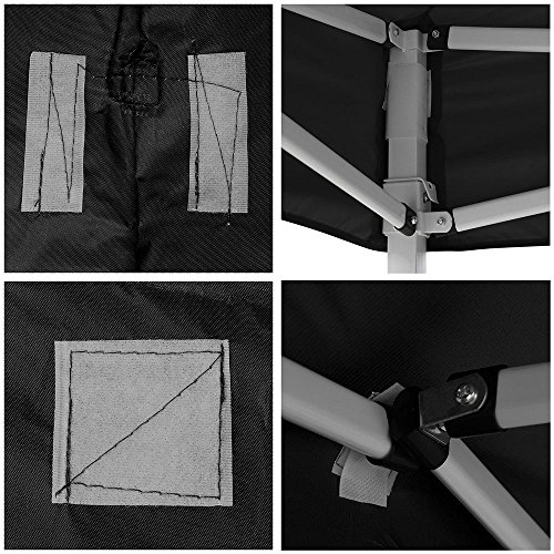 Instahibit 10x10ft Pop Up Top Replacement Instant Canopy Patio Pavilion Gazebo Sunshade Tent Oxford Cover Outdoor Black