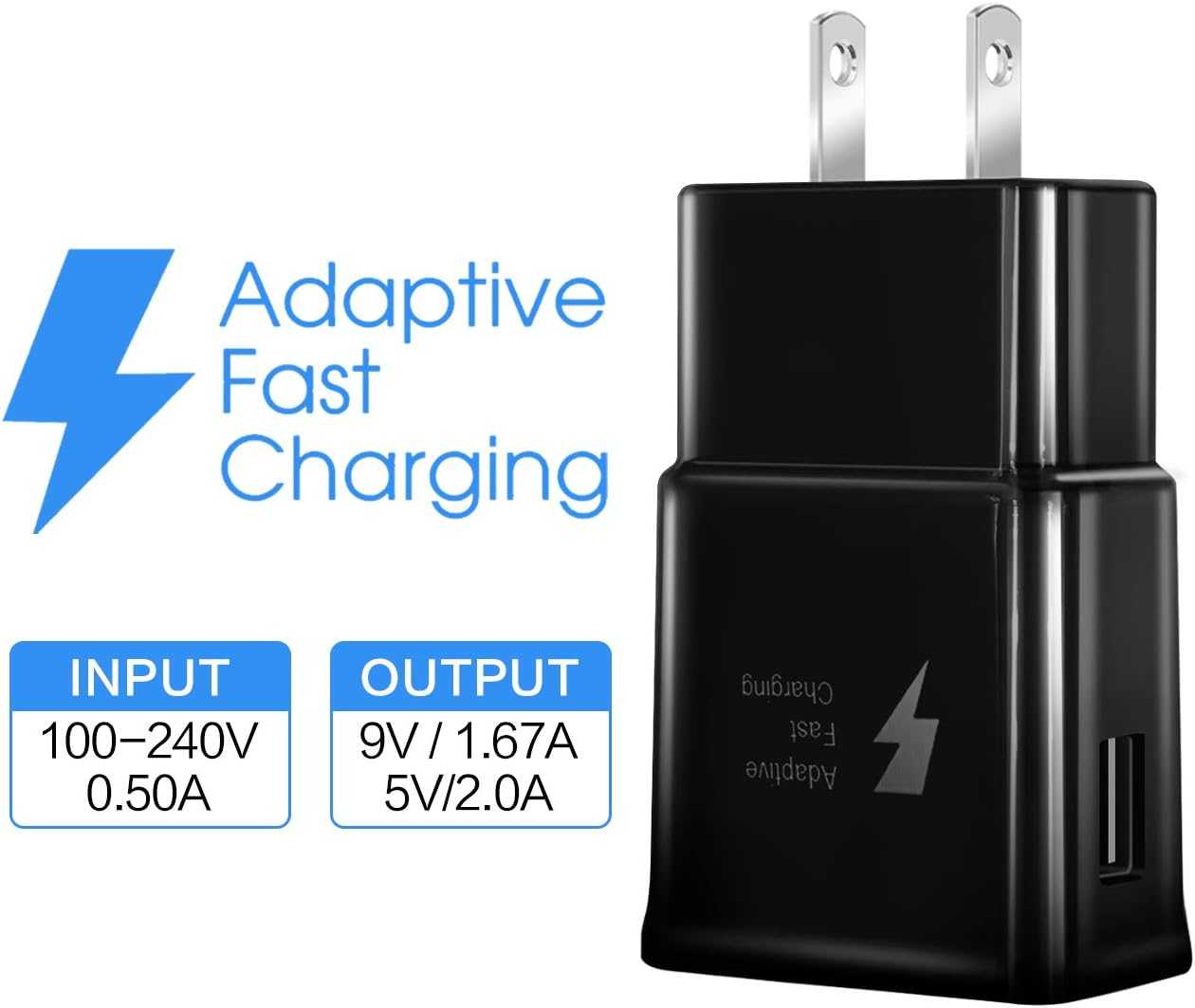 Galaxy S9 Charger,Galaxy S8 Charger,for Samsung S8/S8plus/S9/S9plus/S10/S10plus/NOTE8/NOTE9/Note10/Note 10 pro USB C-Type Adaptive Fast Wall Charger [Includes: 1 Charging adapters +1C-Type Cables]: Home Audio & Theater