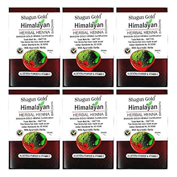 Buy Shagun Gold Himalayan Herbal Henna Hair Color Brown 20 G Pack Of 6 Online At Low Prices In India Amazon In
