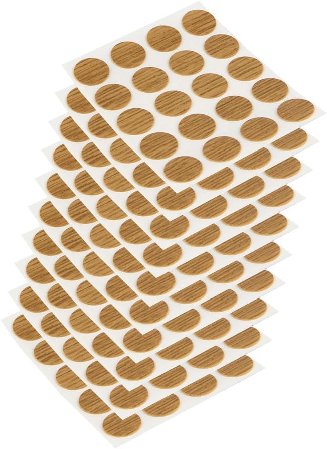 Emuca - Cover Adhesive Screw Cover, Oak, diameter 13mm (0,5 inch), Set of 200 Pieces, diameter 13mm (200 pcs)