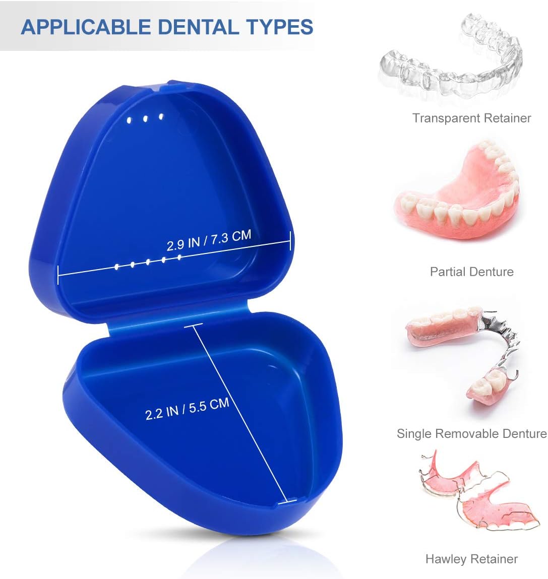 Healifty 6pcs Retainer Case, Slim Retainer Box with Vent Holes, Colour Denture Box, Mouth Guard Case with Tight Snap Lock - Image 3