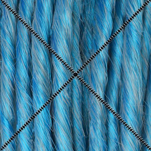 Doctored Locks Premade Synthetic Dreadlocks - Double Ended Hair Extensions - Turquoise/Silver Grey