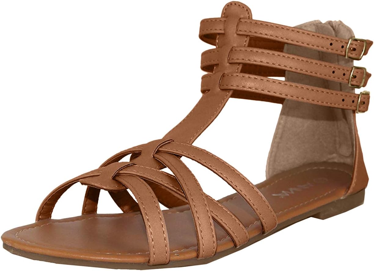 ANNA Home Collection Mavis-7 Women Buckle Zip Gladiator Sandal
