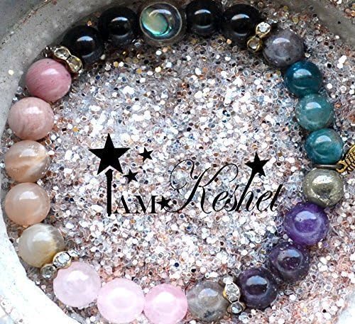 PERFECT Birthday Gift, Anxiety Protection Bracelet, Angel Message, Angels protect Crystal Healing,Labradorite, Rose Quartz, Obsidian, Pyrite