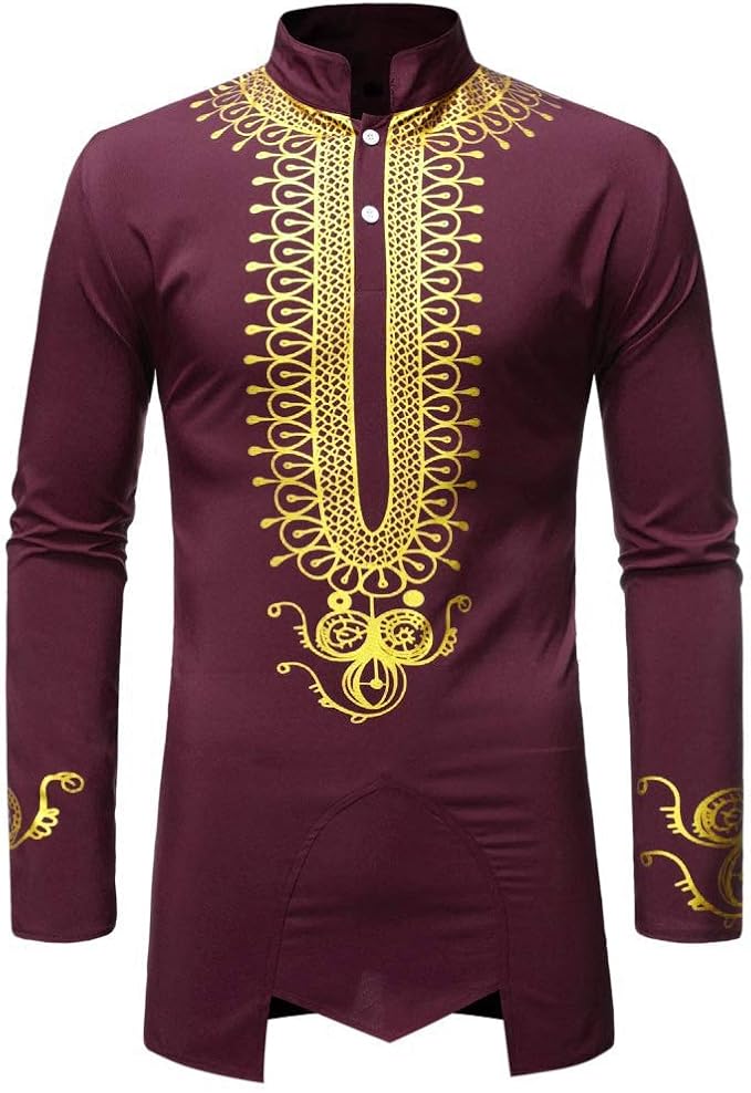 Timagebreze African Printed Formal Shirt Men's Fashion LongSleeve Shirts African Streetwear