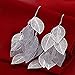 EIGA Women's Silver Plated Leaf Dangle Earrings