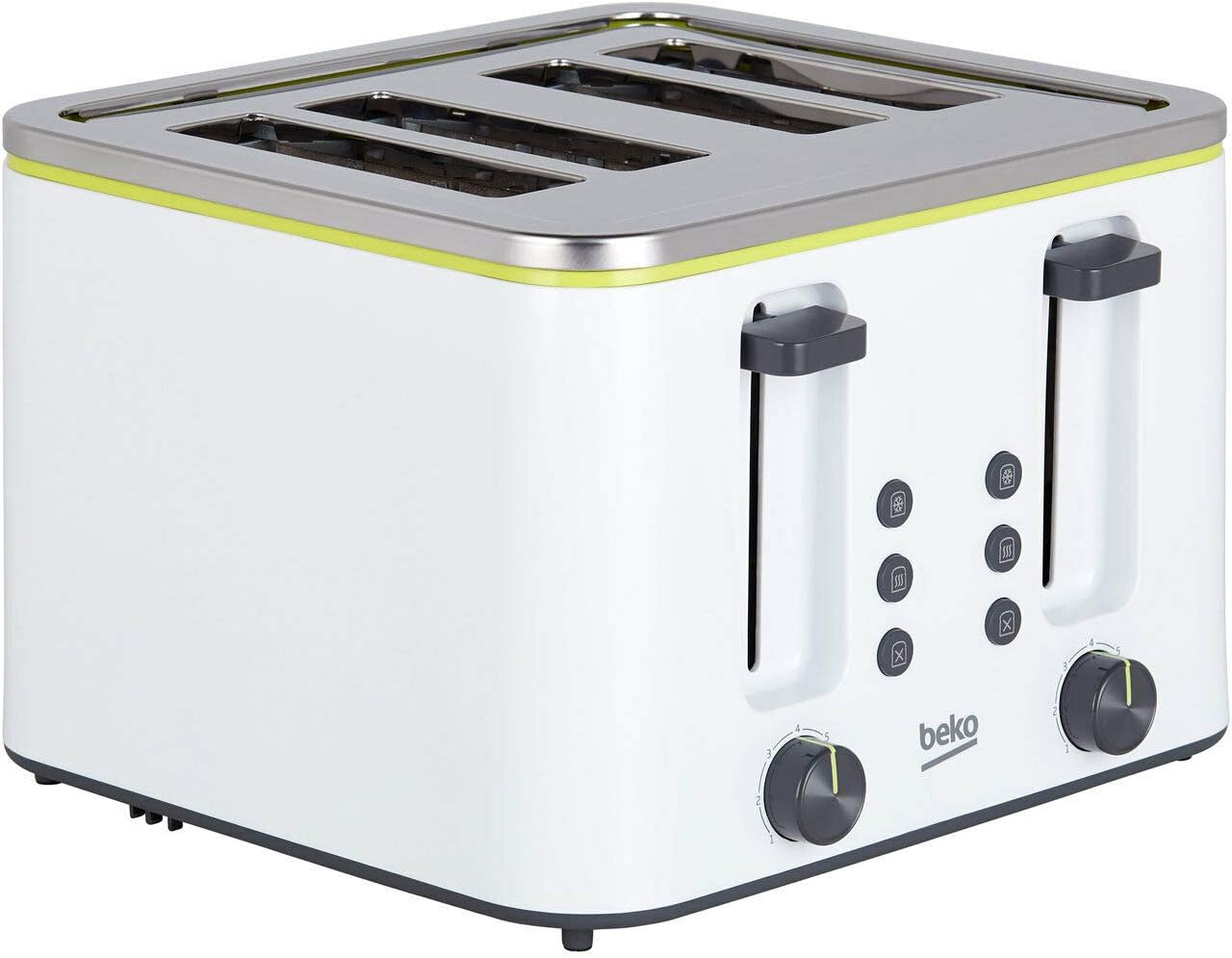 Beko White 4 Slot Toaster TAM4341