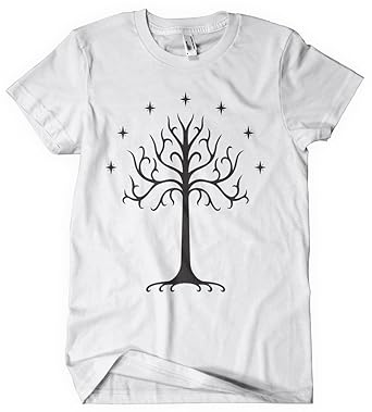 Sushiroll Herr der Ringe der Hobbit T Shirt Gondor Tree Logo Gondor Tree Weiß